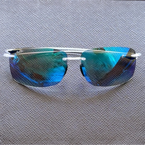 Brand New Maui Jim Blue Polarized Rimless Sunglasses – Hema Model, Unisex 62 M-L - Picture 4 of 7